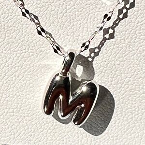 Rachel Zoe Sterling Silver Initial Necklace- M